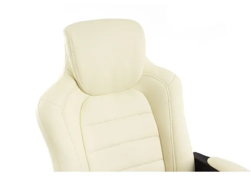 Компьютерное кресло Kadis кремовое 1727 Woodville, кремовый/искусственная кожа, ножки/пластик/чёрный, размеры - *1220***620*750 фото 7