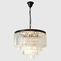 Люстра подвесная MAXIME SP6 BLACK Crystal Lux прозрачная на 6 ламп, основание чёрное в стиле американский 
