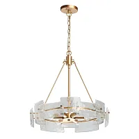 Люстра подвесная Илоника 451011506 MW-Light прозрачная на 6 ламп, основание золотое в стиле современный 