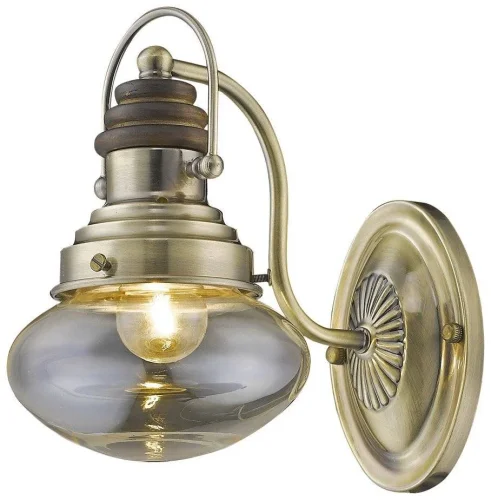 Бра 306-501-01 Velante прозрачный бронзовый на 1 лампа, основание бронзовое коричневое в стиле кантри 