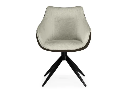Стул на металлокаркасе Kansas brown / cream / black 15833 Woodville, кремовый/велюр, ножки/металл/чёрный, размеры - ****610*620 фото 2