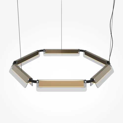 Светильник подвесной LED Flat MOD296PL-L60BS3K Maytoni серый на 1 лампу, основание чёрное в стиле современный хай-тек кольца фото 4
