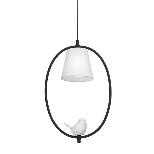 Светильник подвесной V2918-1/1S Vitaluce белый 1 лампа, основание чёрное в стиле современный птички фото 3