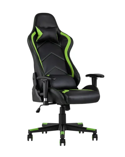 Кресло спортивное TopChairs Cayenne зеленое УТ000004602 Stool Group, зелёный/экокожа, ножки/металл/чёрный, размеры - ****640*530 фото 3