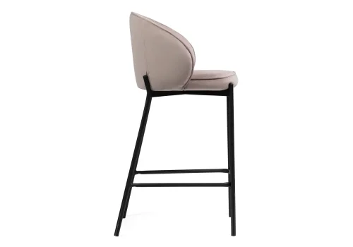Полубарный стул Нейл латте / черный 528461 Woodville, бежевый/велюр, ножки/металл/чёрный, размеры - ****580*450 фото 3
