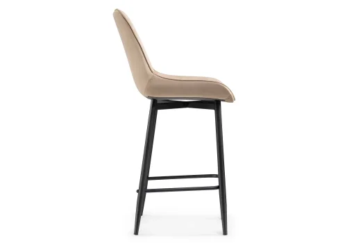Полубарный стул Седа К бежевый / черный 511169 Woodville, бежевый/велюр, ножки/металл/чёрный, размеры - ****490*570 фото 3