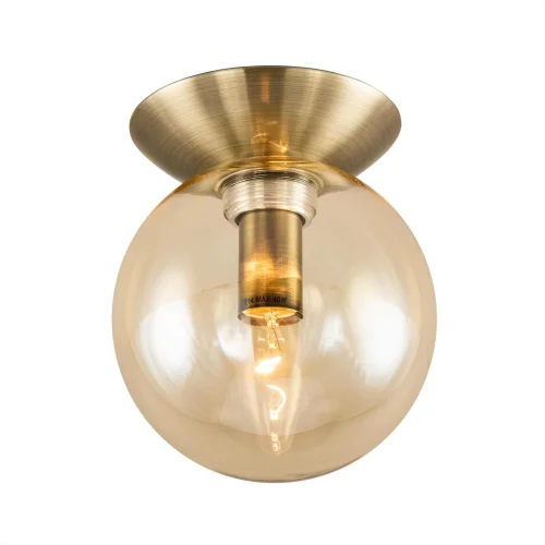 Светильник потолочный Томми CL102513 Citilux янтарный 1 лампа, основание бронзовое в стиле модерн шар
