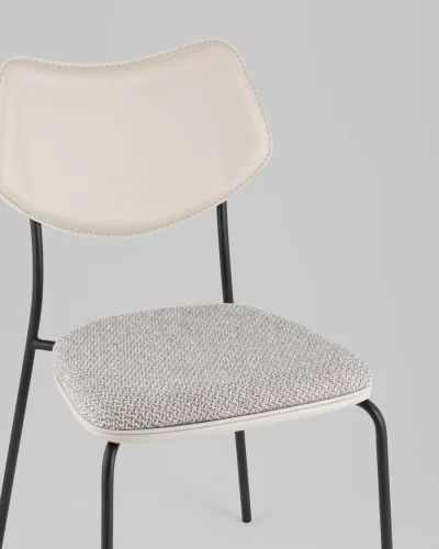 Стул обеденный Casey, серый, с серой экокожей УТ000039574 Stool Group, серый/экокожа рогожка, ножки/металл/чёрный, размеры - ***** фото 7