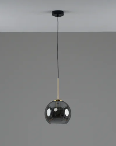 Светильник подвесной Sumatra V11527-1P Moderli чёрный дымчатый на 1 лампу, основание чёрное в стиле современный лофт  Светильник подвесной Sumatra V11527-1P Moderli чёрный дымчатый на 1 лампу, основание чёрное в стиле современный лофт