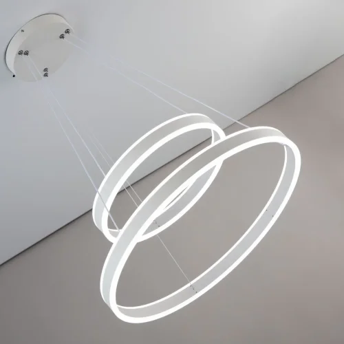 Светильник подвесной LED с пультом Дуэт CL719640 Citilux белый 1 лампа, основание белое в стиле модерн минимализм кольца с пультом фото 10