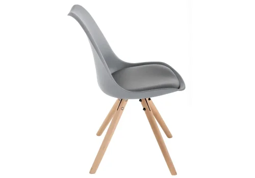 Стул Bonito серый 11328 Woodville, серый/искусственная кожа, ножки/массив бука дерево/натуральный, размеры - ****480*540 фото 2