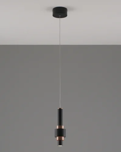 Светильник подвесной LED Elsa V10859-PL Moderli чёрный 1 лампа, основание чёрное в стиле современный трубочки