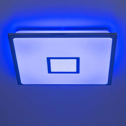 Светильник потолочный LED с пультом с Алисой Старлайт Смарт CL703AK50G Citilux белый 1 лампа, основание хром белое в стиле современный с пультом квадраты фото 3