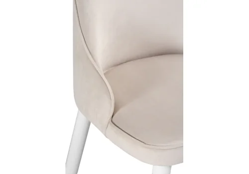 Полубарный стул Атани кремово-дымчатый / белый 528459 Woodville, кремовый/велюр, ножки/металл/белый, размеры - ****480*440 фото 6