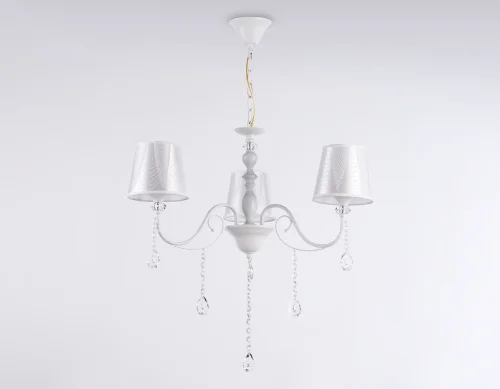 Люстра подвесная TR4601 Ambrella light белая на 3 лампы, основание белое в стиле классический современный прованс  фото 3