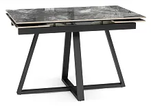 Керамический стол Силлем 120(180)х80 риальто серый темный / черный 588067 Woodville столешница серая из керамика