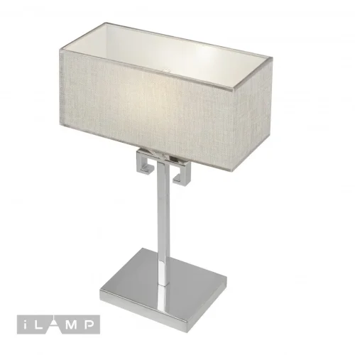 Настольная лампа Living NC1211T-1 CR iLamp бежевая 1 лампа, основание хром металл в стиле современный американский  фото 2