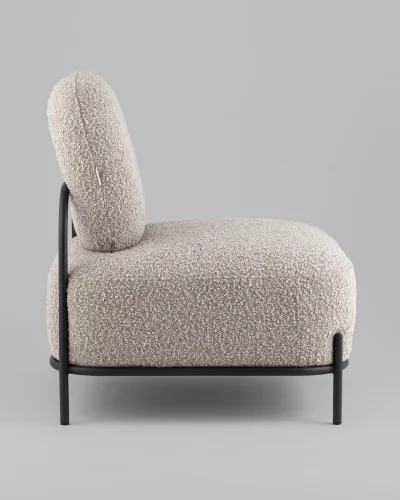 Кресло Стоун new ткань букле серо-бежевый УТ000039996 Stool Group, серый/букле, ножки/металл/чёрный, размеры - *****мм фото 3