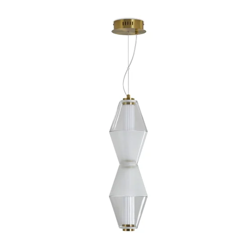 Светильник подвесной LED Plum FR6137PL-L6BT1 Freya белый прозрачный 1 лампа, основание латунь в стиле современный арт-деко  фото 2