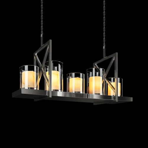 Люстра подвесная Candlebox 10436/1000R LOFT IT прозрачная на 5 ламп, основание никель в стиле современный кантри замковый фото 6