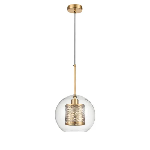 Светильник подвесной Coro VL5524P21 Vele Luce прозрачный 1 лампа, основание латунь в стиле современный шар фото 2