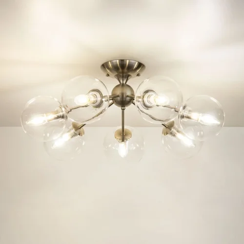 Люстра потолочная Томми CL102171 Citilux прозрачная на 7 ламп, основание хром в стиле современный шар фото 2
