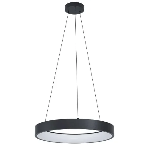 Светильник подвесной LED Marghera-C 99027 Eglo белый чёрный на 1 лампу, основание чёрное в стиле хай-тек современный кольца