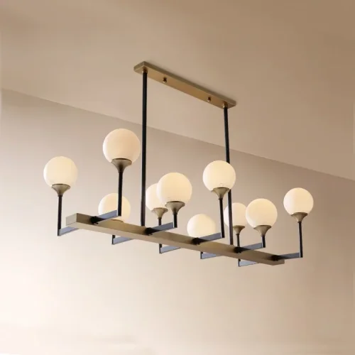 Светильник подвесной ERA LONG 140660-26 ImperiumLoft белый на 10 ламп, основание латунь в стиле современный фото 2