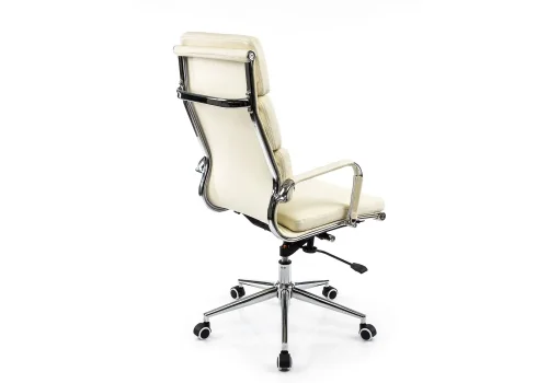 Компьютерное кресло Samora кремовое 1717 Woodville, кремовый/искусственная кожа, ножки/металл/хром, размеры - *1220***640*640 фото 3