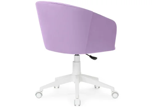 Компьютерное кресло Тибо сиреневый 464216 Woodville, фиолетовый/велюр, ножки/пластик/белый, размеры - *900***600*600 фото 4