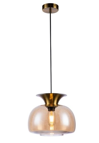 Светильник подвесной Mela V000096 Indigo янтарный 1 лампа, основание бронзовое в стиле современный выдувное фото 4