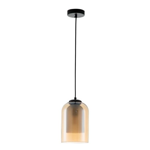 Светильник подвесной Coffee V000139 Indigo янтарный 1 лампа, основание чёрное в стиле современный 
