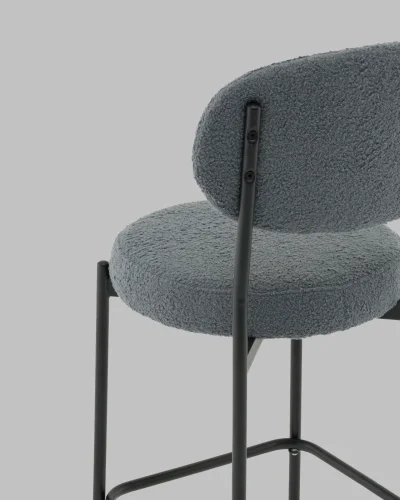 Стул полубарный Бриф DD букле темно-серый УТ000041506 Stool Group, серый/букле, ножки/сталь/чёрный, размеры - ***** фото 7
