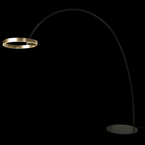 Торшер LED Circle 10027 LOFT IT изогнутый чёрный 1 лампа, основание чёрное в стиле хай-тек современный
 фото 2