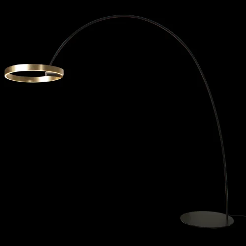 Торшер LED Circle 10027 LOFT IT изогнутый чёрный на 1 лампу, основание чёрное в стиле современный хай-тек фото 2