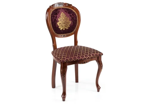 Деревянный стул Adriano 2 вишня / патина 438322 Woodville, бордовый/ткань, ножки/массив бука/вишня, размеры - ****500*540