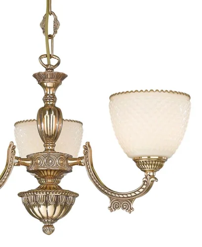 Люстра подвесная  L 7155/3 Reccagni Angelo бежевая на 3 лампы, основание золотое в стиле классический  фото 3