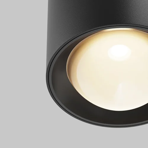 Светильник накладной LED Lens C217CL-15W3K-B Maytoni чёрный на 1 лампу, основание чёрное в стиле хай-тек современный круглый фото 2