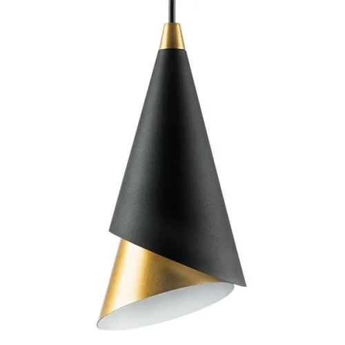 Светильник подвесной Сone 757010 Lightstar чёрный золотой 1 лампа, основание чёрное в стиле хай-тек  фото 5