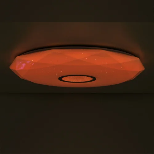 Светильник потолочный LED с пультом с Алисой Диамант Смарт CL713A80G Citilux белый 1 лампа, основание белое в стиле современный с пультом фото 4
