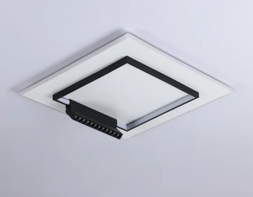 Светильник потолочный LED с пультом FL51455 Ambrella light белый чёрный 1 лампа, основание белое в стиле современный хай-тек с пультом фото 2