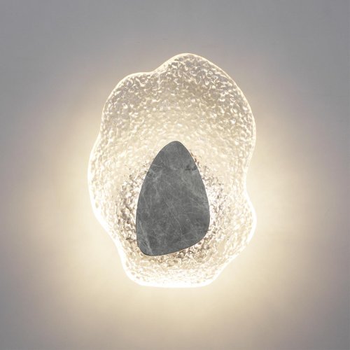Бра LED Coralla 5461/12WLB Odeon Light прозрачный на 1 лампу, основание чёрное серое в стиле современный арт-деко флористика отражённый свет фото 3