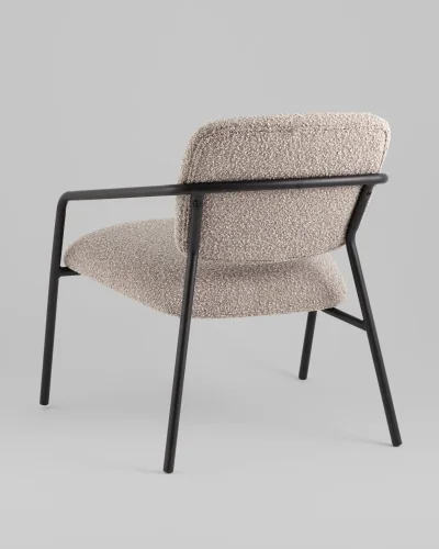 Кресло лаунж Rooney, серый УТ000039353 Stool Group, серый/букле, ножки//чёрный, размеры - ****700*710мм фото 4