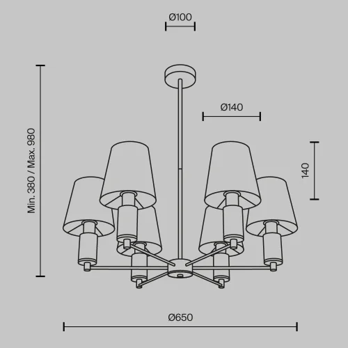 Люстра на штанге Lira MOD483PL-06BS Maytoni белая на 6 ламп, основание латунь в стиле современный фото 6