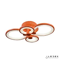Люстра потолочная LED с пультом Ring A001/4 Orange iLedex оранжевая на 1 лампа, основание оранжевое в стиле хай-тек современный с пультом кольца