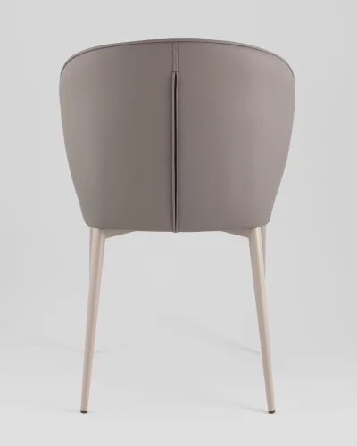 Стул обеденный Deia, серая экокожа, серые ножки УТ000040332 Stool Group, серый/экокожа, ножки/металл/серый, размеры - *820***525*565 фото 4