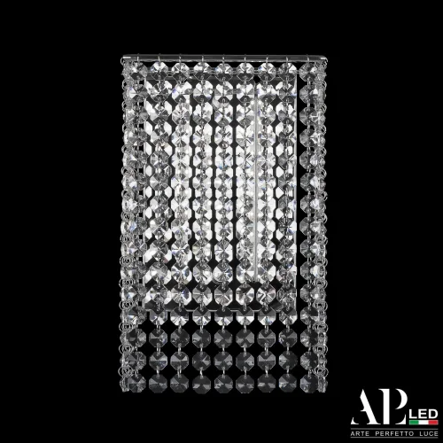 Бра LED Rimini S500.B1.16.A.3000 Arte Perfetto Luce прозрачный на 1 лампа, основание никель в стиле классический 