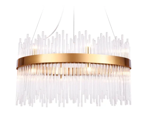 Люстра подвесная Traditional TR5355 Ambrella light прозрачная на 12 ламп, основание золотое в стиле классический 