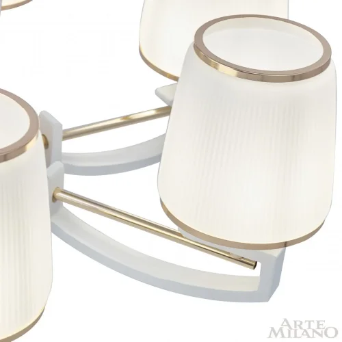 Люстра подвесная Florentia-2457 302457/8 Wh/Gd Arte Milano белая на 8 ламп, основание золотое в стиле современный арт-деко фото 7