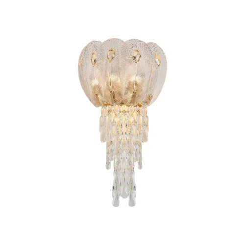 Бра Paroti 5048/4W Odeon Light прозрачный на 4 лампы, основание золотое в стиле современный флористика  фото 3